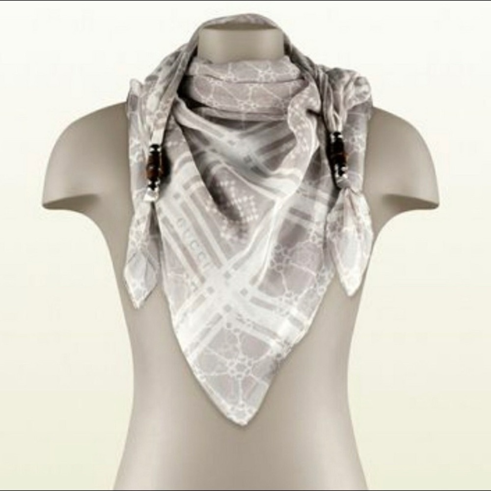 Gucci Linen Diamonds/Horsebit Scarf